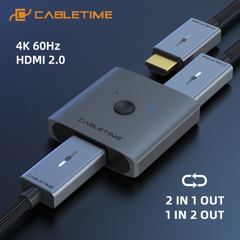 CABLETIME-HDMI й 4K 60Hz 1x 2/2x1 , HDM..